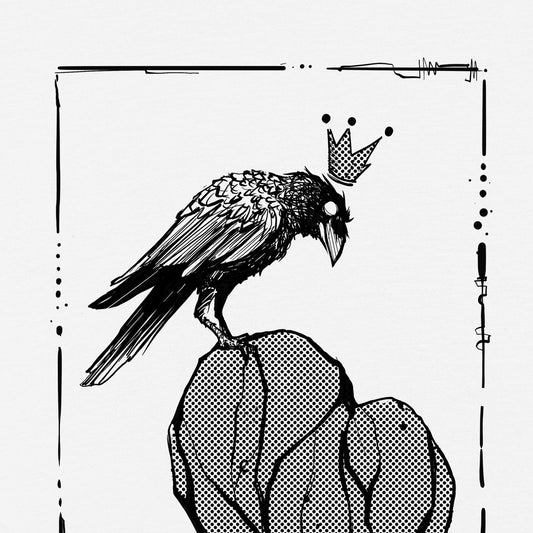 Crow with Heart: A Gritty Tribute to Love T-Shirt