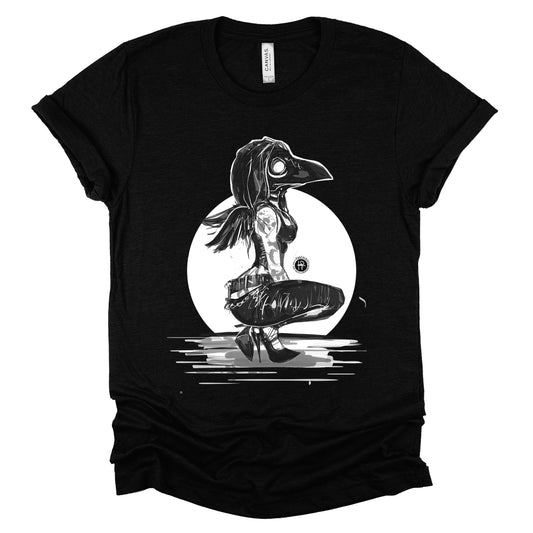 Crow in the Moon: A Tattooed Beauty in the Night T-Shirt