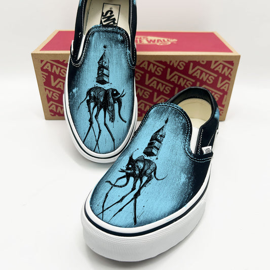 Dali's Eerie Elephants Cool Vans Slip-Ons