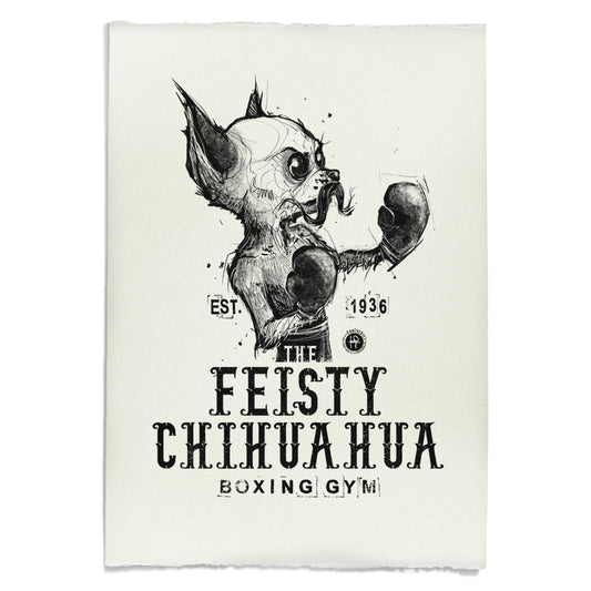 Feisty Chihuahua Boxing Gym: Punchy Pooch Attitude Art Print