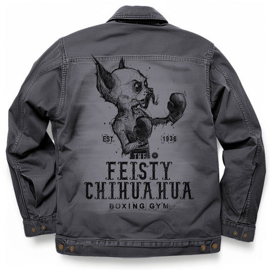 Feisty Chihuahua Boxing Gym: Punchy Pooch Attitude Maverick Jacket