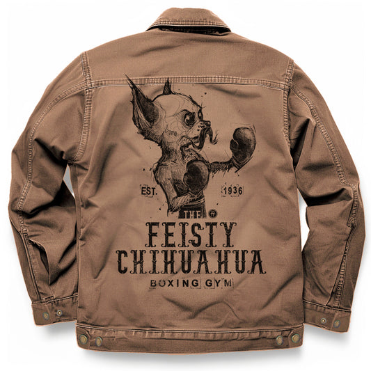 Feisty Chihuahua Boxing Gym: Punchy Pooch Attitude Maverick Jacket