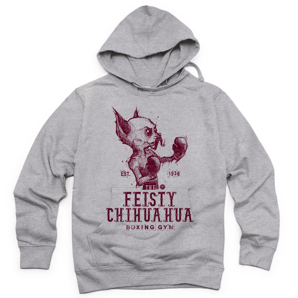 Feisty Chihuahua Boxing Gym: Punchy Pooch Attitude Hoodie
