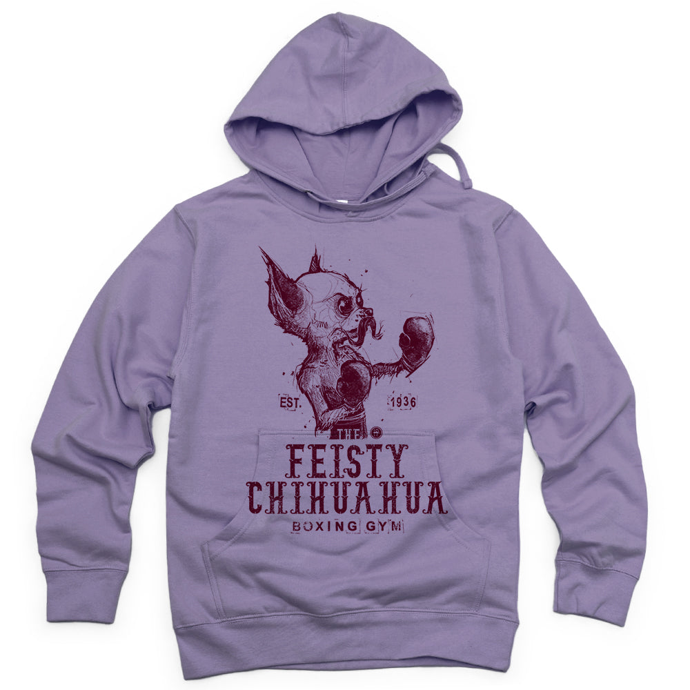 Feisty Chihuahua Boxing Gym: Punchy Pooch Attitude Hoodie