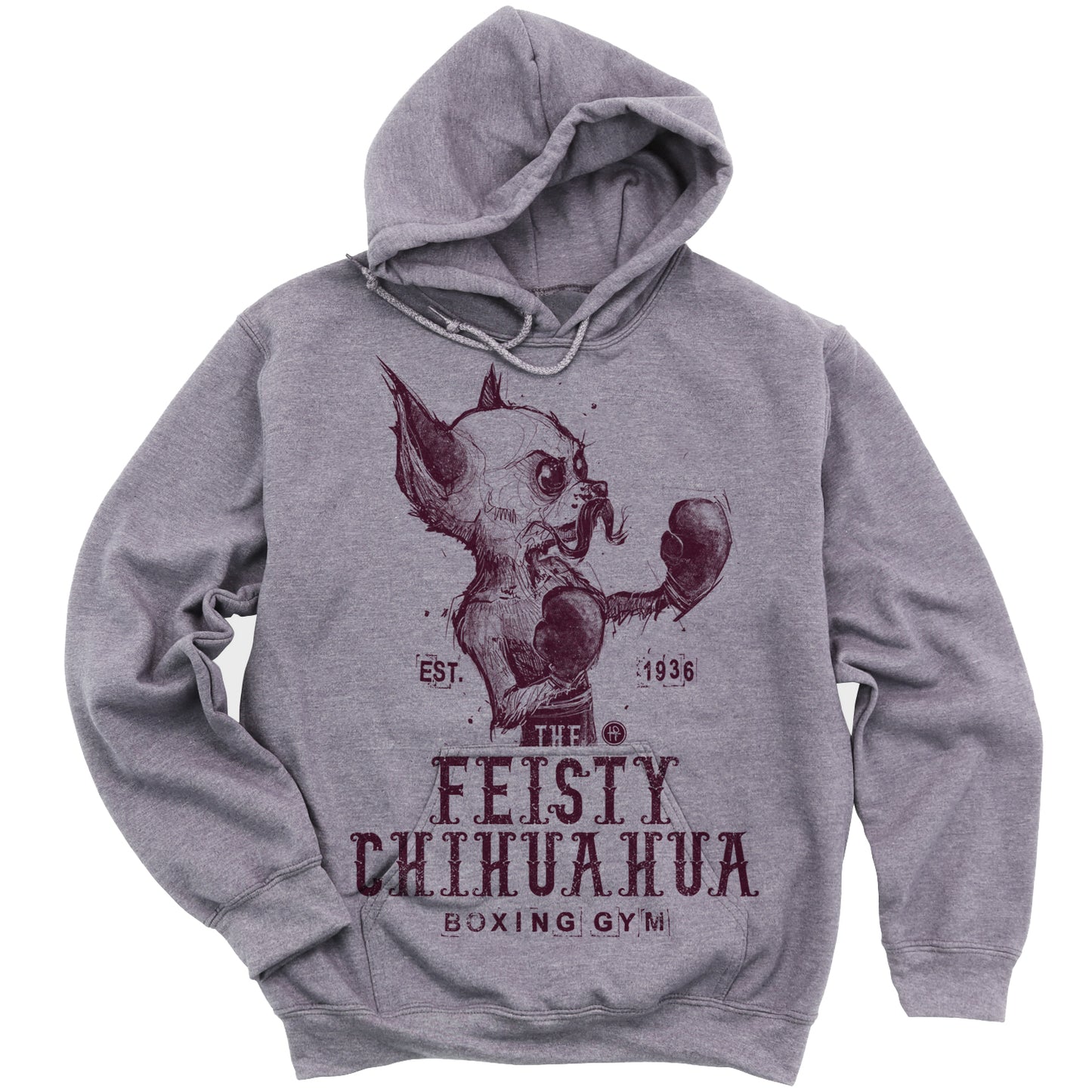 Feisty Chihuahua Boxing Gym: Punchy Pooch Attitude Hoodie