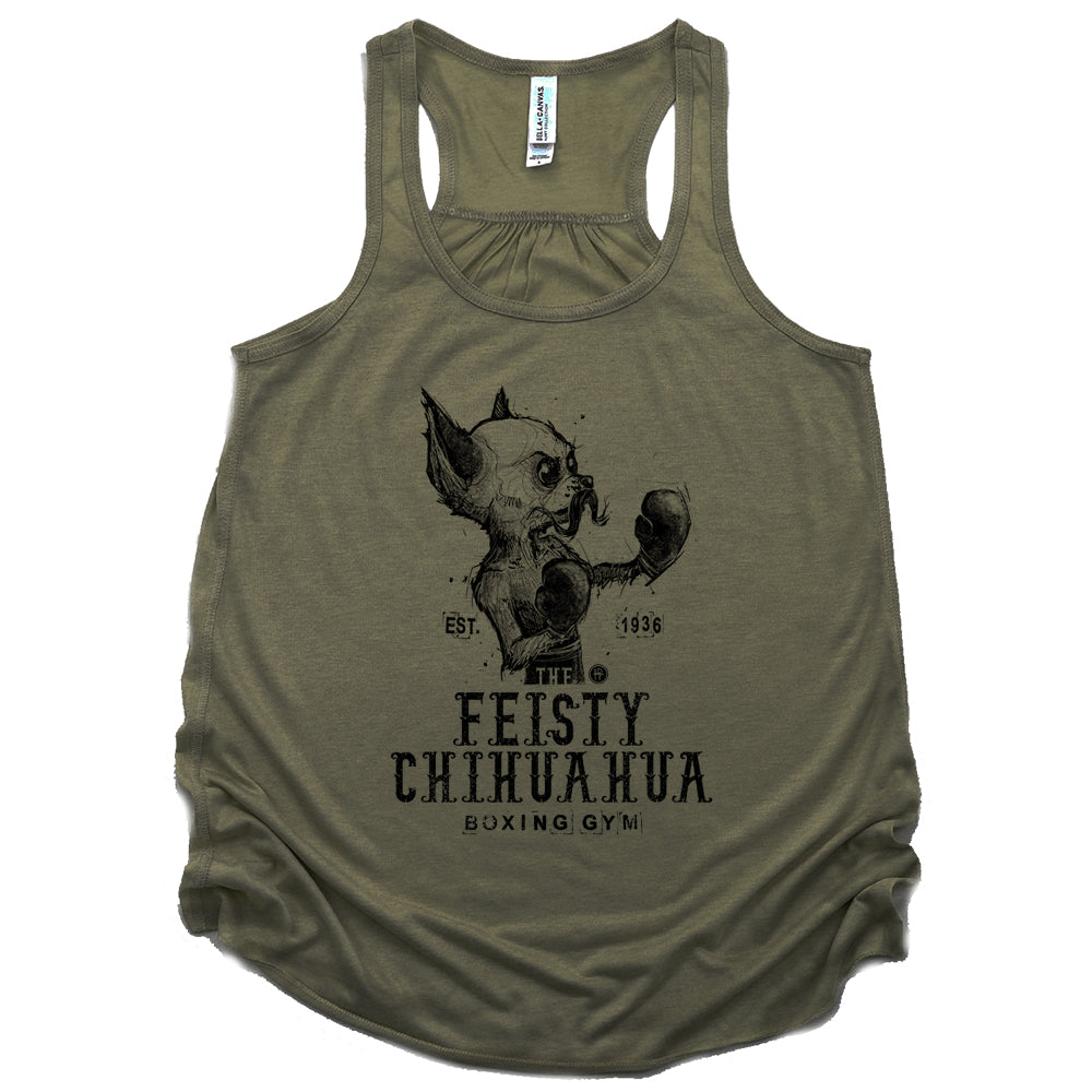 Feisty Chihuahua Boxing Gym: Punchy Pooch Attitude Tank Top