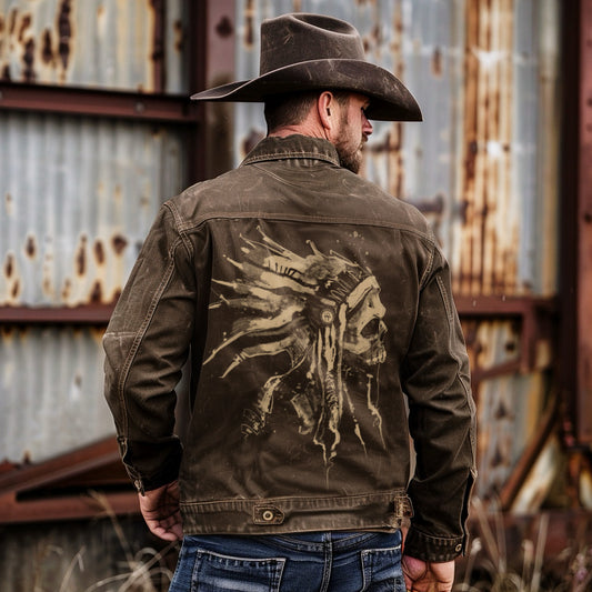 Indian Chief Skull: Tribal Legacy Maverick Jacket