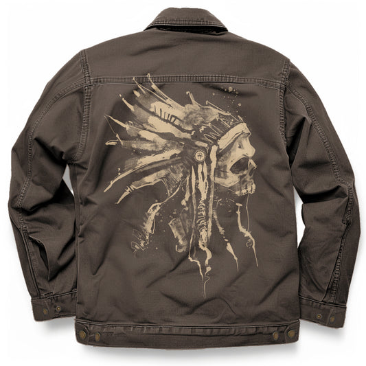 Indian Chief Skull: Tribal Legacy Maverick Jacket