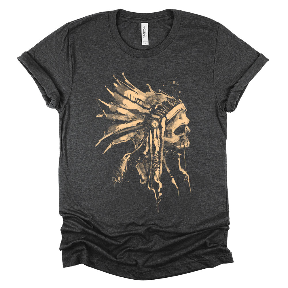 Indian Chief Skull: Tribal Legacy T-Shirt