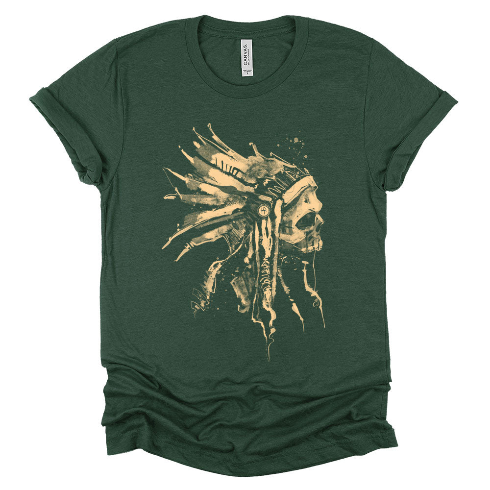 Indian Chief Skull: Tribal Legacy T-Shirt
