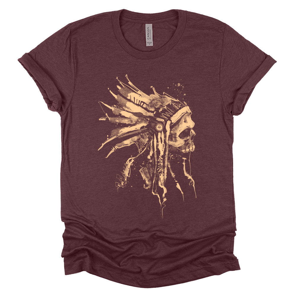 Indian Chief Skull: Tribal Legacy T-Shirt