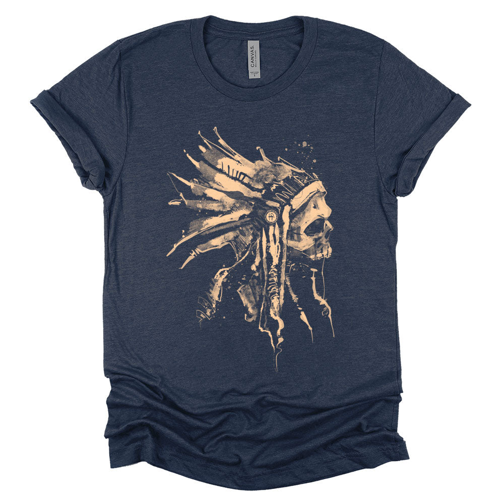 Indian Chief Skull: Tribal Legacy T-Shirt