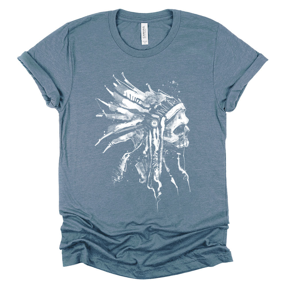 Indian Chief Skull: Tribal Legacy T-Shirt