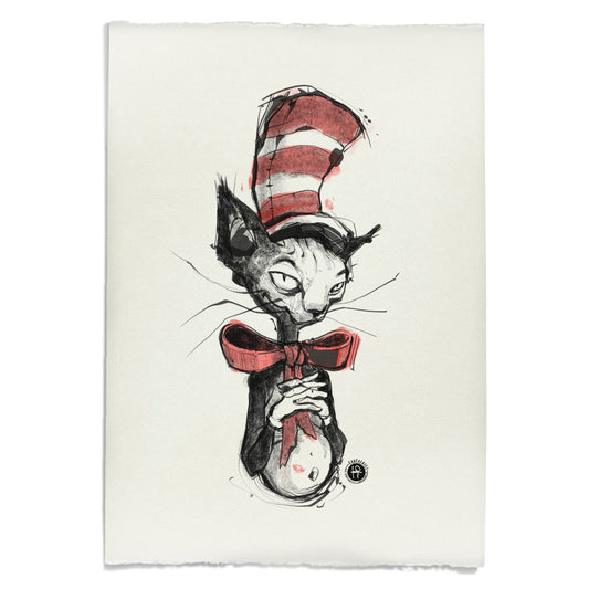 Kitty in the Hat: Whimsical Revived Art Print