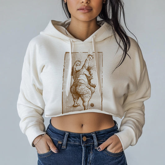 Krumm's Butt: Aaahh!!! Real Hairy Women's Crop Hoodie