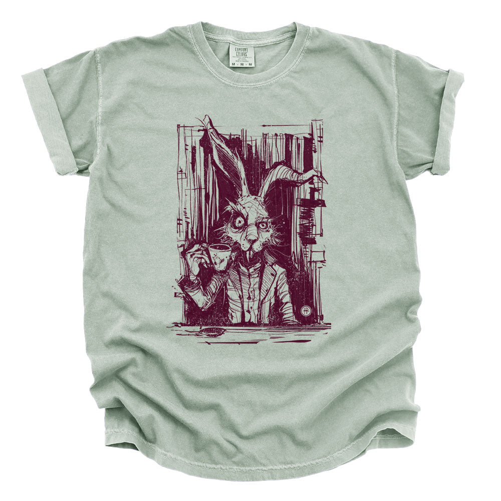 March Hare Tea Time: A Caffeinated Delight Heavyweight Tee