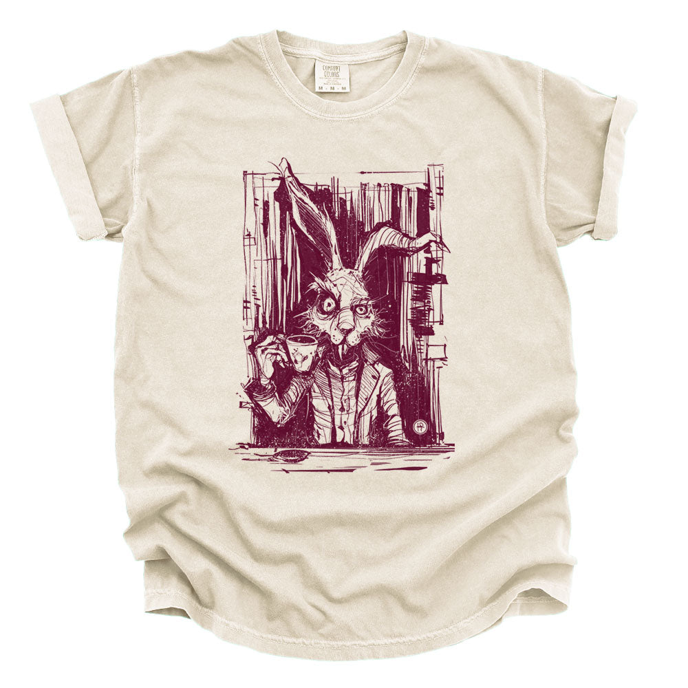 March Hare Tea Time: A Caffeinated Delight Heavyweight Tee