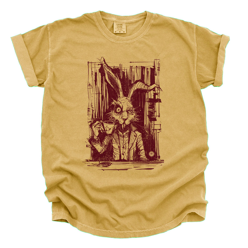 March Hare Tea Time: A Caffeinated Delight Heavyweight Tee