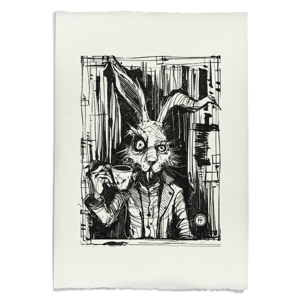 March Hare Tea Time: A Caffeinated Delight Art Print