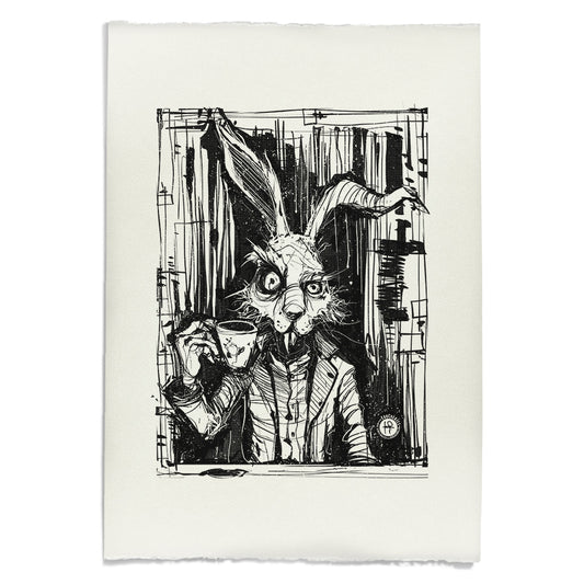 March Hare Tea Time: A Caffeinated Delight Art Print