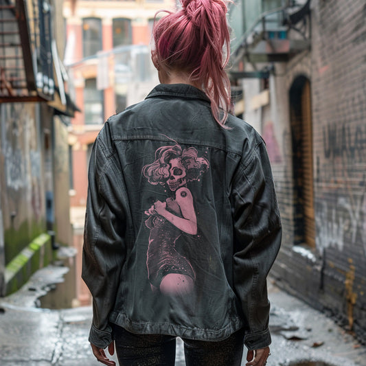 Marilyn Light Skull Pin-up: Unconventional Elegance Maverick Jacket