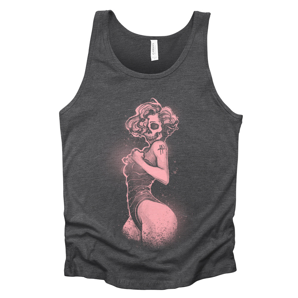 Marilyn Skull Pin-up: Unconventional Elegance Tank Top
