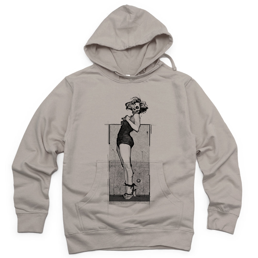 Marilyn Light Skull Pin-up: Unconventional Elegance Hoodie