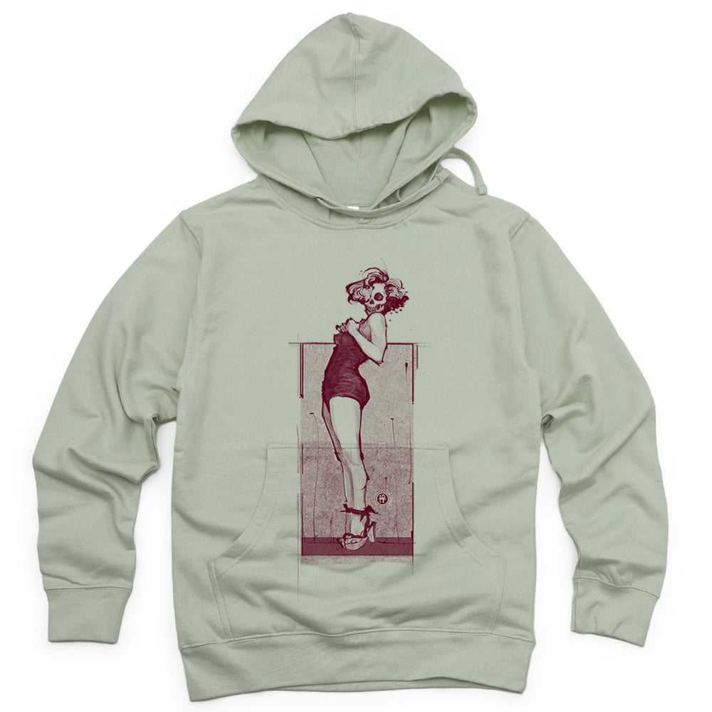 Marilyn Light Skull Pin-up: Unconventional Elegance Hoodie