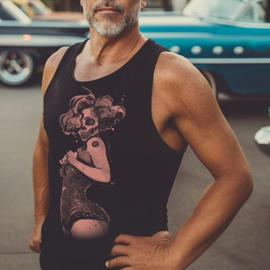 Marilyn Skull Pin-up: Unconventional Elegance Tank Top