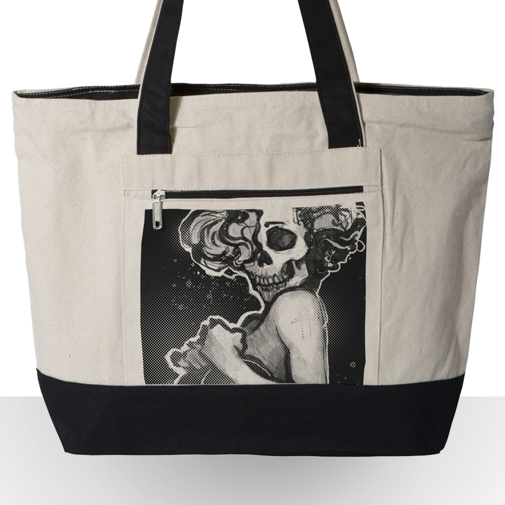 Marilyn Light Skull Pin-up: Unconventional Elegance Tote