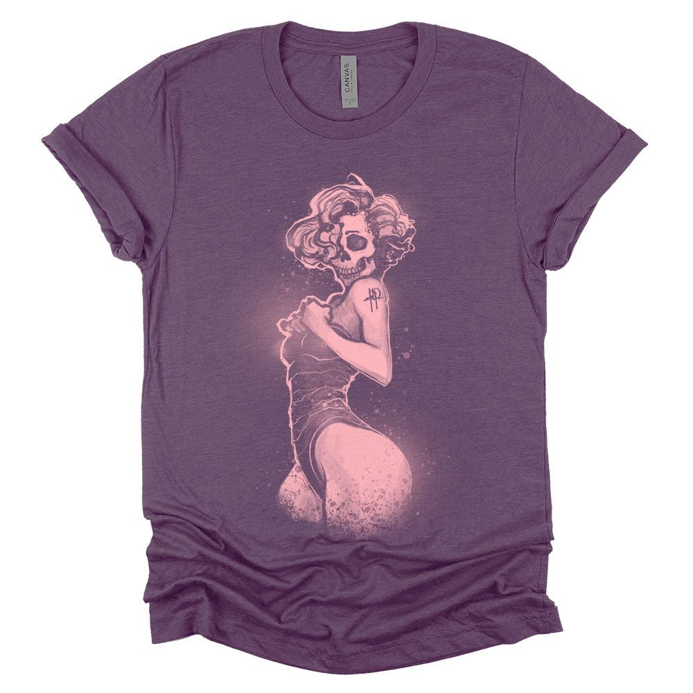 Marilyn Light Skull Pin-up: Unconventional Elegance T-shirt