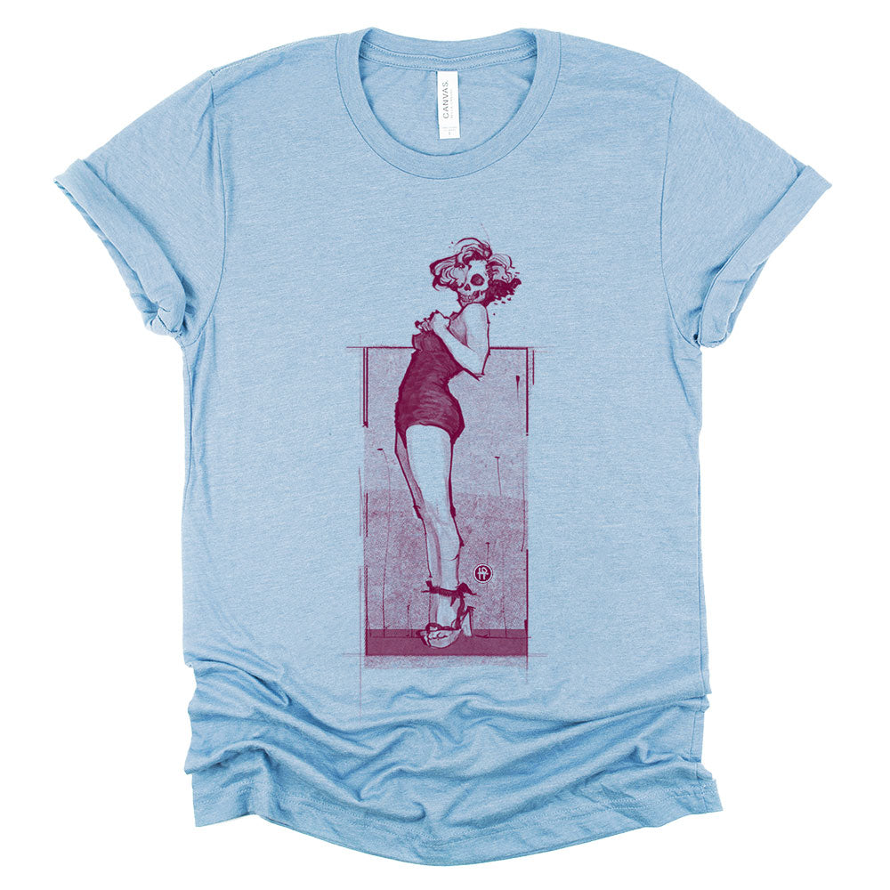 Marilyn Skull Pin-Up: Bold and Unconventional from Head to Toe T-shirt
