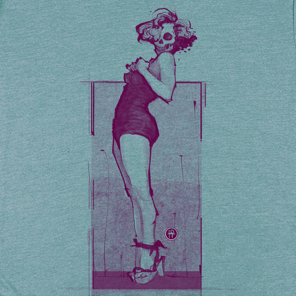Marilyn Skull Pin-Up: Bold and Unconventional from Head to Toe T-shirt