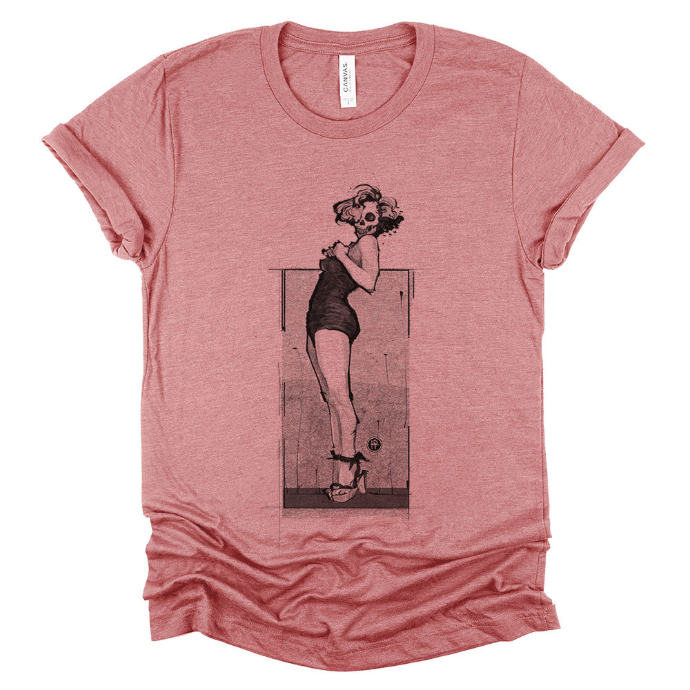 Marilyn Skull Pin-Up: Bold and Unconventional from Head to Toe T-shirt