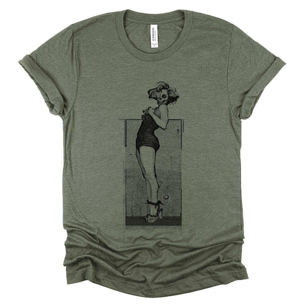 Marilyn Skull Pin-Up: Bold and Unconventional from Head to Toe T-shirt