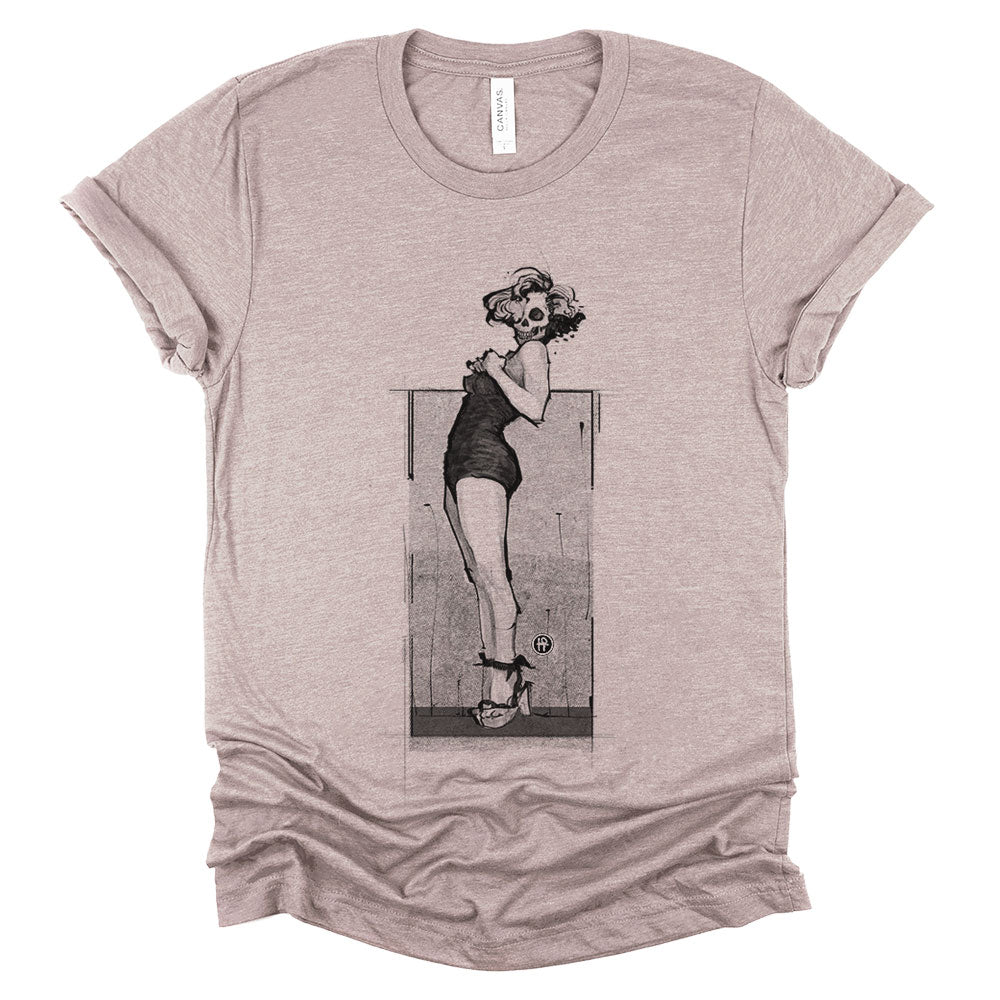 Marilyn Skull Pin-Up: Bold and Unconventional from Head to Toe T-shirt