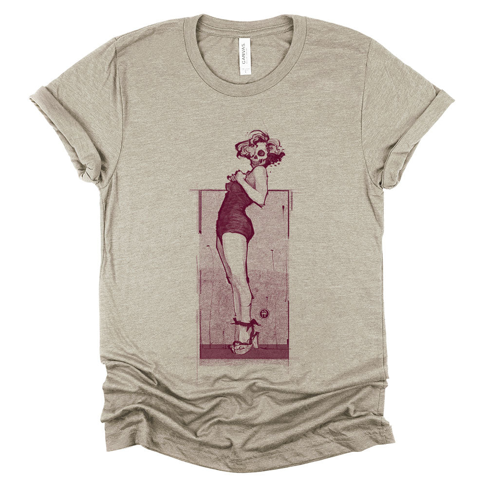 Marilyn Skull Pin-Up: Bold and Unconventional from Head to Toe T-shirt