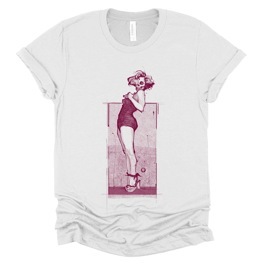 Marilyn Skull Pin-Up: Bold and Unconventional from Head to Toe T-shirt