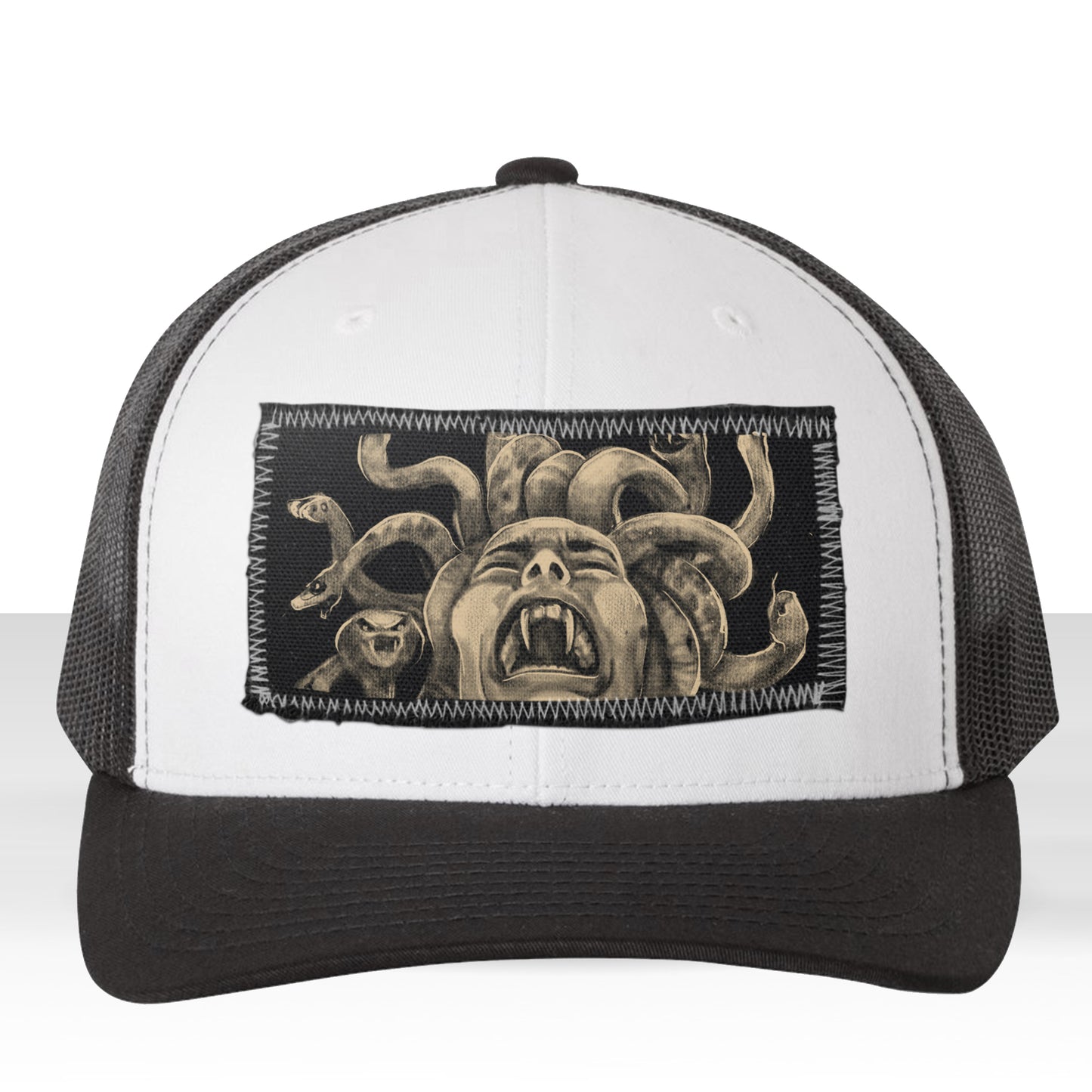 Medusa's Pain: Scream Captured Trucker Hat