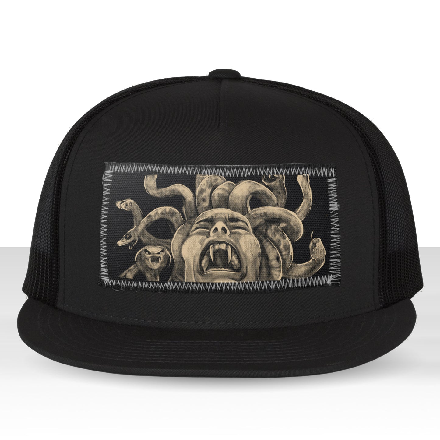 Medusa's Pain: Scream Captured Trucker Hat