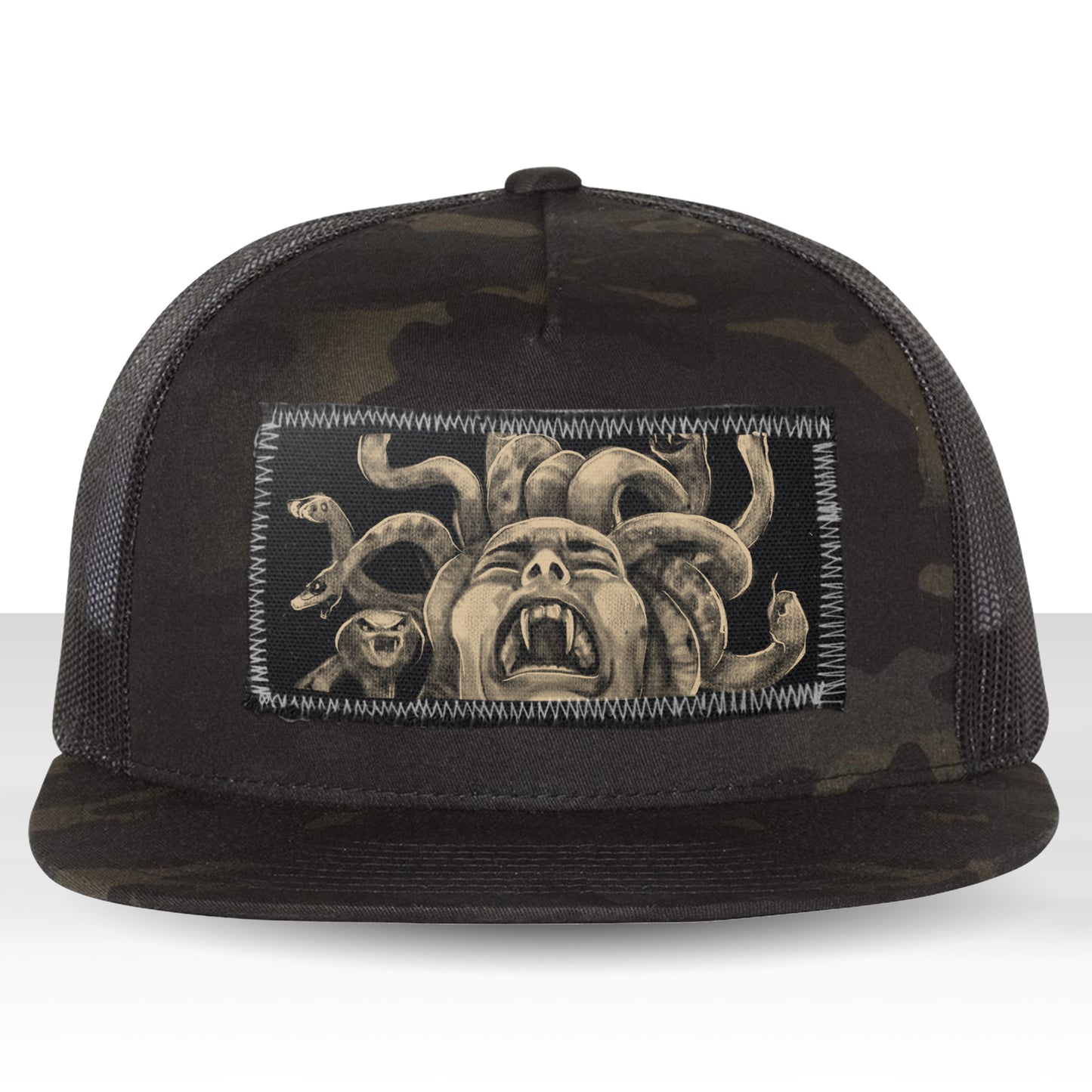 Medusa's Pain: Scream Captured Trucker Hat