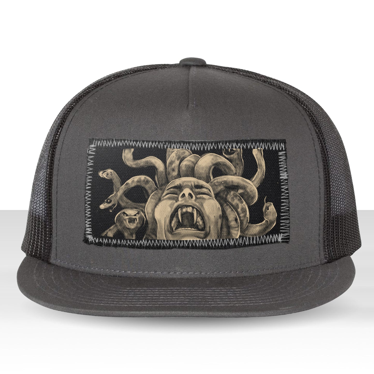 Medusa's Pain: Scream Captured Trucker Hat