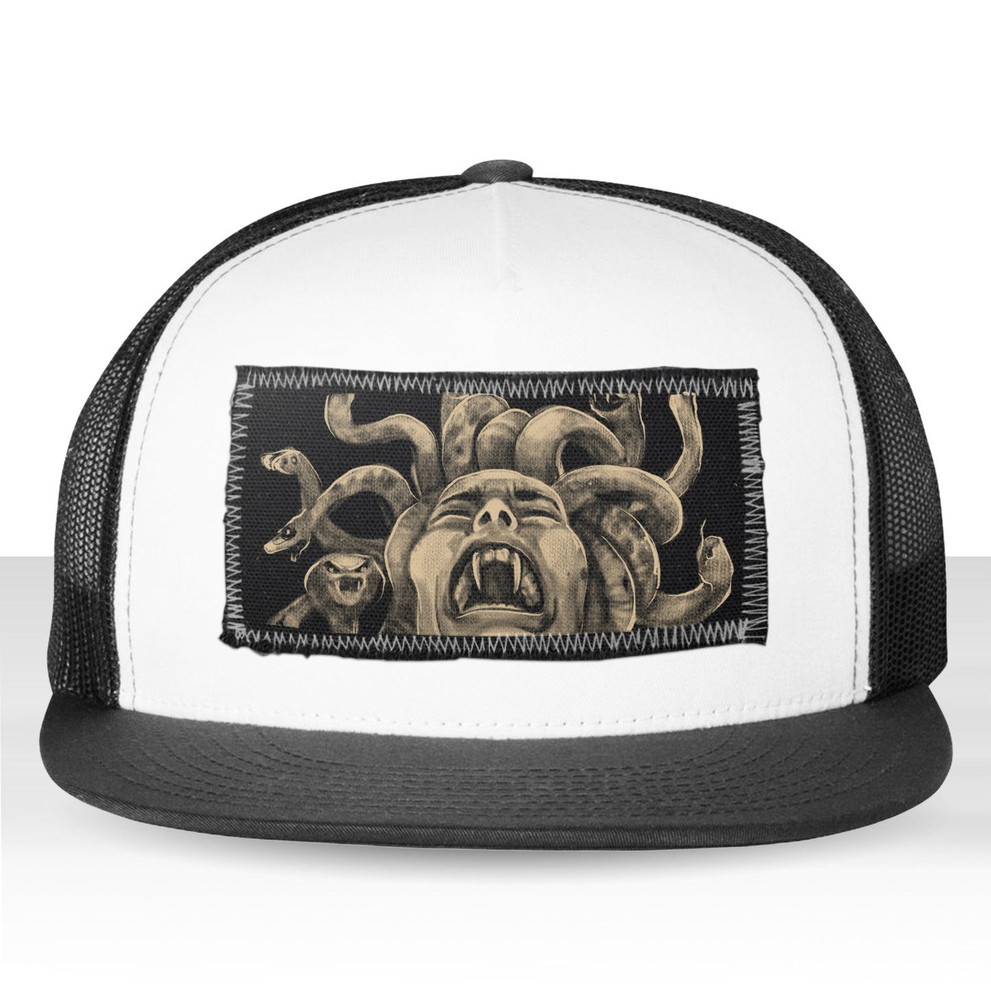 Medusa's Pain: Scream Captured Trucker Hat
