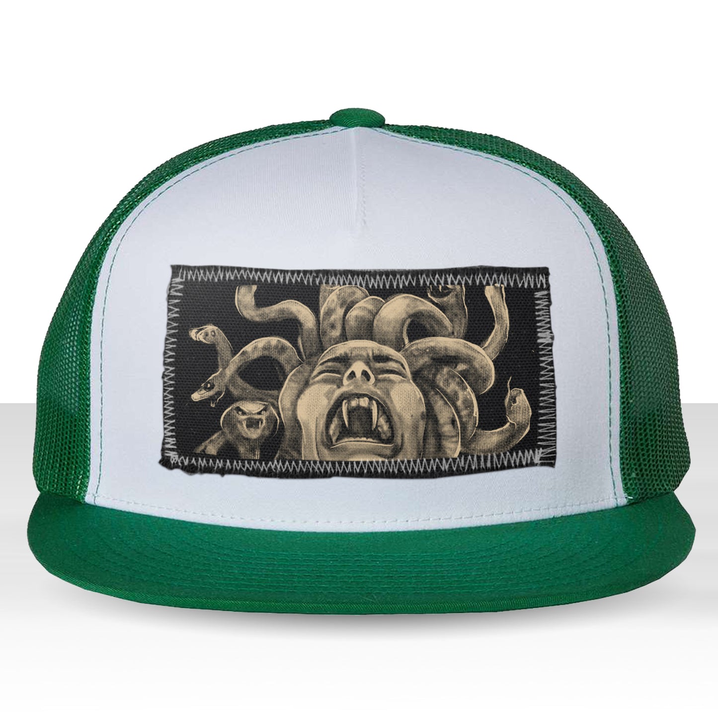 Medusa's Pain: Scream Captured Trucker Hat