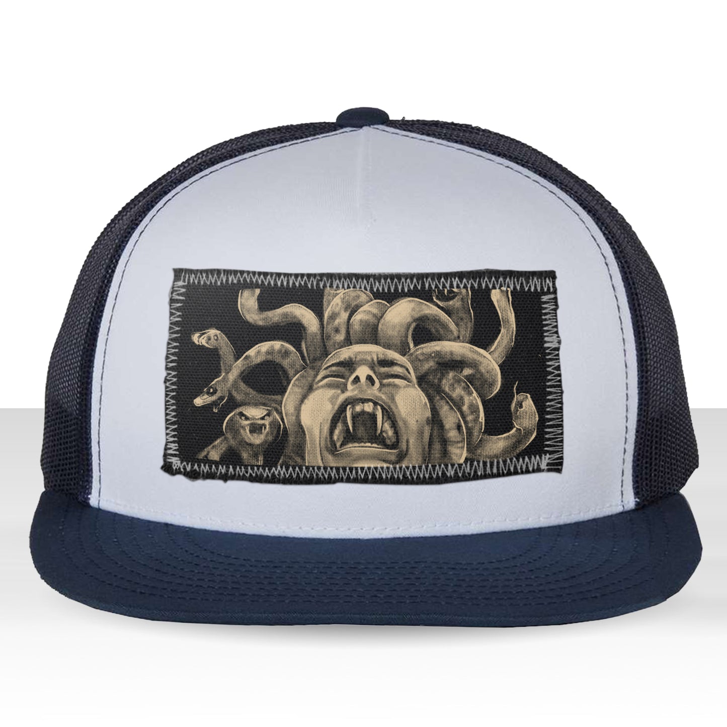 Medusa's Pain: Scream Captured Trucker Hat