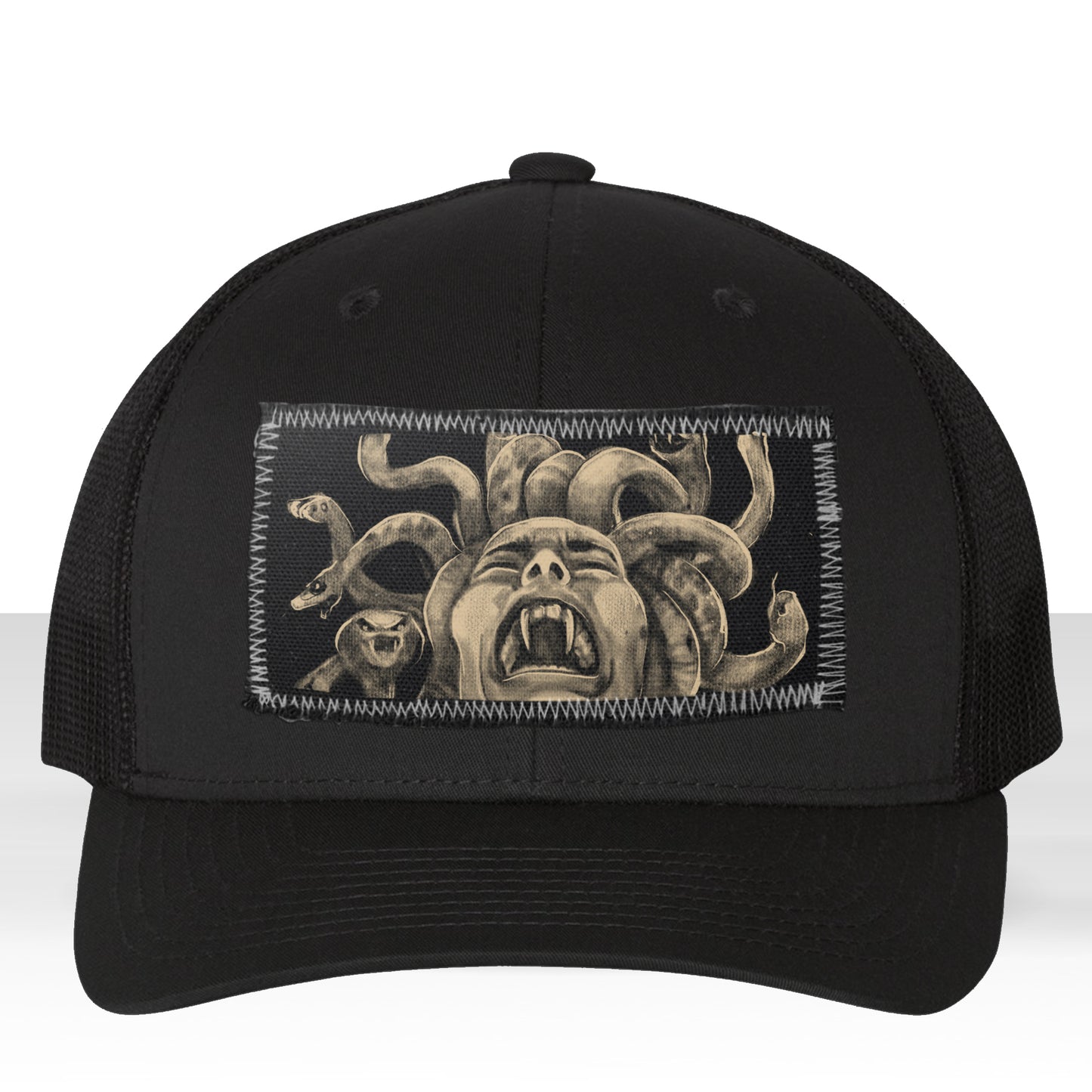 Medusa's Pain: Scream Captured Trucker Hat