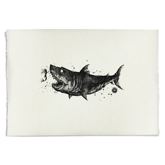 Mermaid & the Shark: Friends and Foes of the Sea Art Print