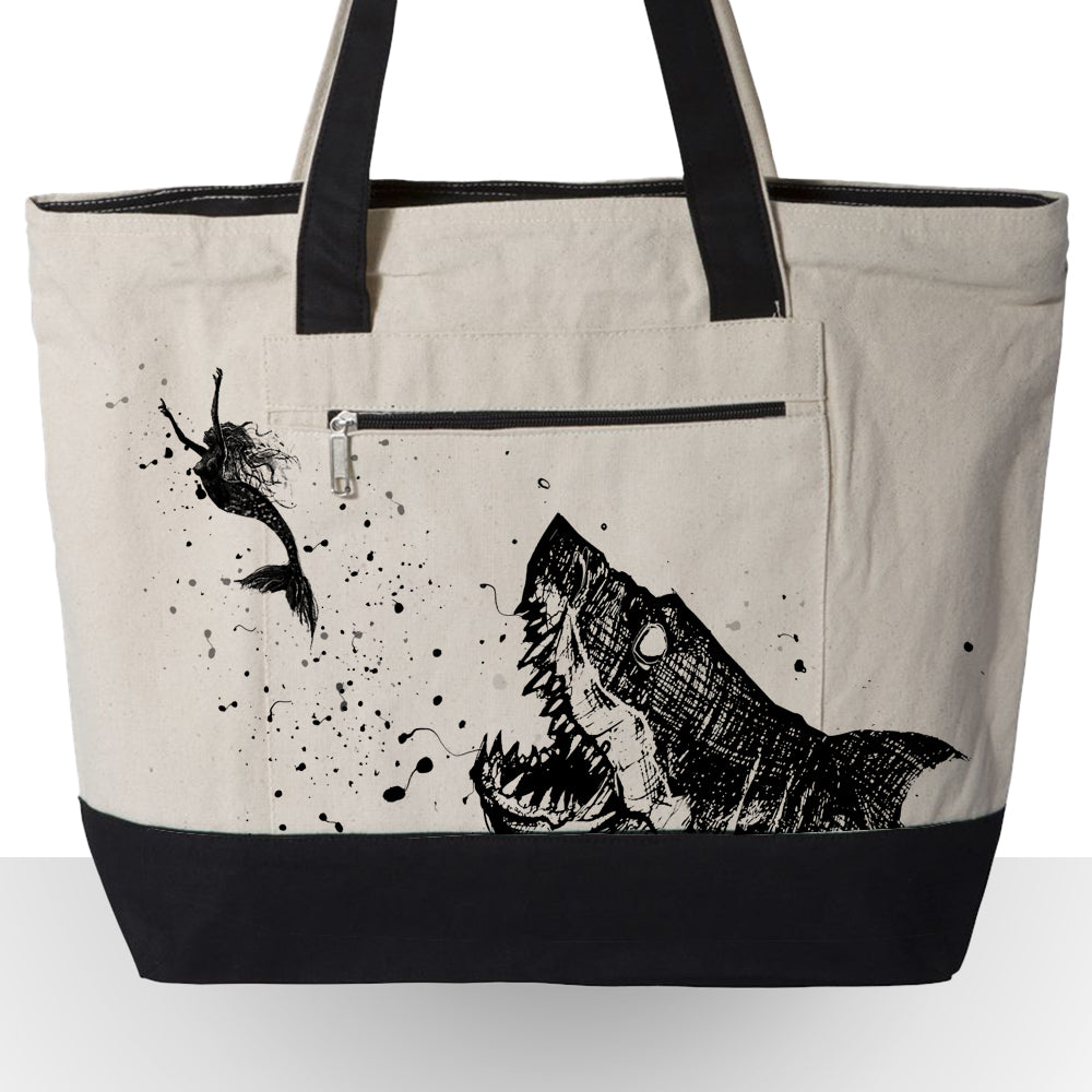 Mermaid & the Shark: Friends and Foes of the Sea Tote
