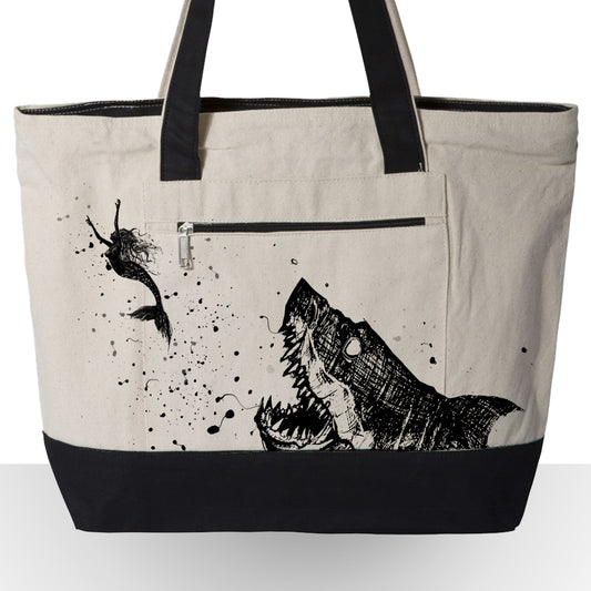 Mermaid & the Shark: Friends and Foes of the Sea Tote