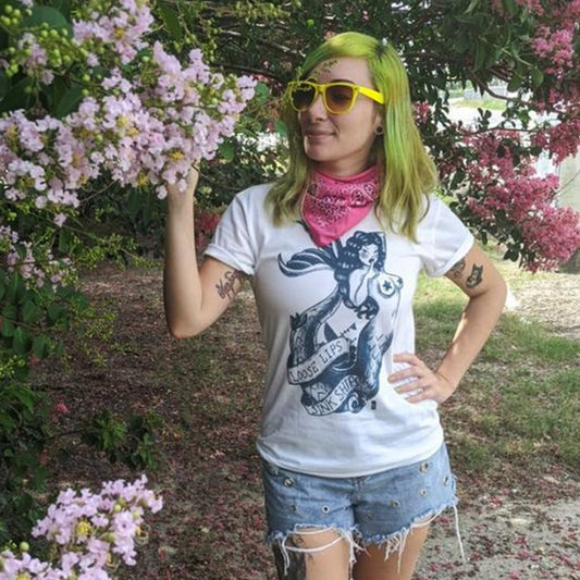 Navy Mermaid: Loose Lips Sink Ships T-shirt